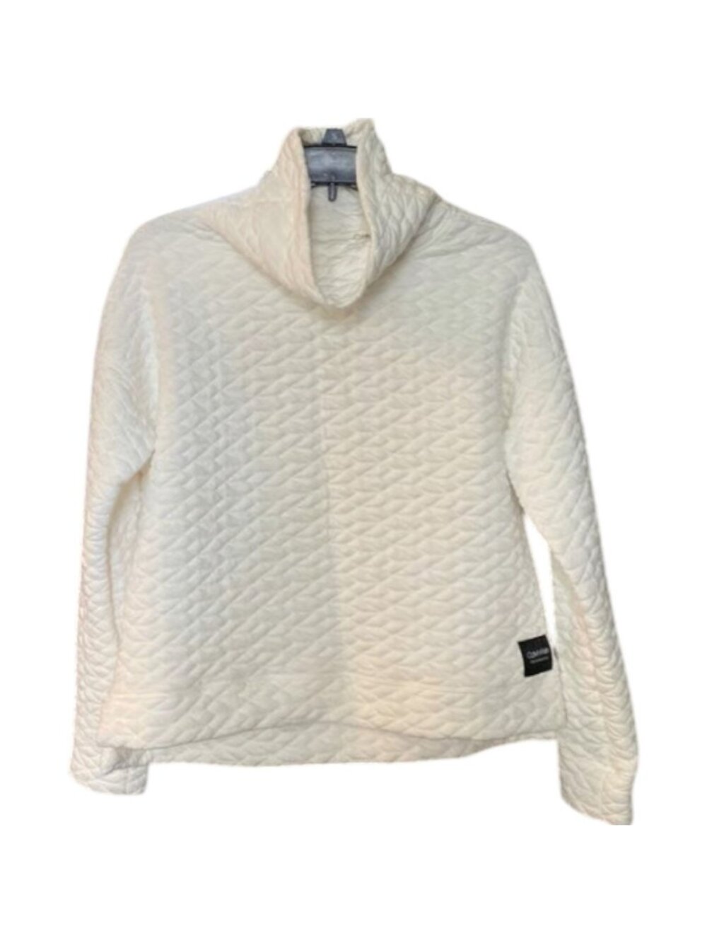Calvin Klein Performance Women's White Quilted Cowl Neck Pullover Size Small
